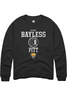 Blaire Bayless Rally Mens Black Pitt Panthers NIL Sport Icon Crew Sweatshirt