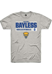 Blaire Bayless Ash Pitt Panthers NIL Stacked Box Short Sleeve T Shirt