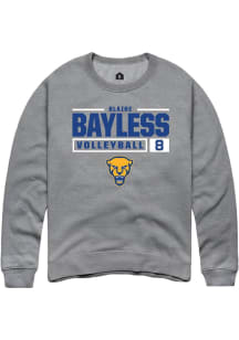 Blaire Bayless Rally Mens Graphite Pitt Panthers NIL Stacked Box Crew Sweatshirt
