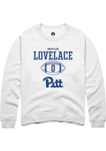 Braylan Lovelace Rally Mens White Pitt Panthers NIL Sport Icon Crew Sweatshirt