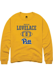 Braylan Lovelace Rally Mens Gold Pitt Panthers NIL Sport Icon Crew Sweatshirt