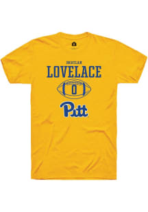 Braylan Lovelace Gold Pitt Panthers NIL Sport Icon Short Sleeve T Shirt