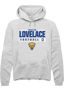 Braylan Lovelace Rally Mens White Pitt Panthers NIL Stacked Box Hooded Sweatshirt