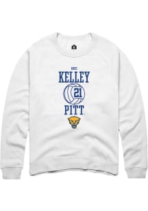 Bre Kelley Rally Mens White Pitt Panthers NIL Sport Icon Crew Sweatshirt