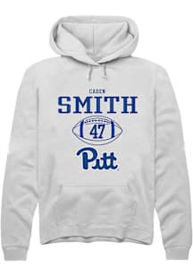 Caden Smith  Rally Pitt Panthers Mens White NIL Sport Icon Long Sleeve Hoodie