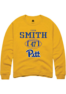 Caden Smith  Rally Pitt Panthers Mens Gold NIL Sport Icon Long Sleeve Crew Sweatshirt