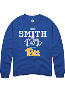 Caden Smith  Rally Pitt Panthers Mens Blue NIL Sport Icon Long Sleeve Crew Sweatshirt