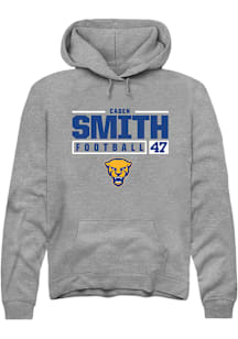 Caden Smith  Rally Pitt Panthers Mens Graphite NIL Stacked Box Long Sleeve Hoodie