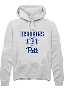 Cruce Brookins  Rally Pitt Panthers Mens White NIL Sport Icon Long Sleeve Hoodie