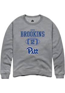 Cruce Brookins  Rally Pitt Panthers Mens Graphite NIL Sport Icon Long Sleeve Crew Sweatshirt