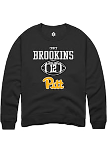 Cruce Brookins  Rally Pitt Panthers Mens Black NIL Sport Icon Long Sleeve Crew Sweatshirt
