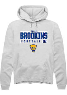 Cruce Brookins  Rally Pitt Panthers Mens White NIL Stacked Box Long Sleeve Hoodie