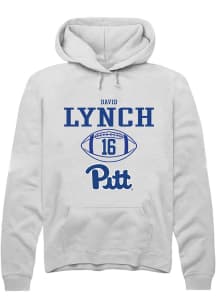 David Lynch Rally Mens White Pitt Panthers NIL Sport Icon Hooded Sweatshirt