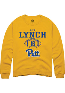 David Lynch Rally Mens Gold Pitt Panthers NIL Sport Icon Crew Sweatshirt
