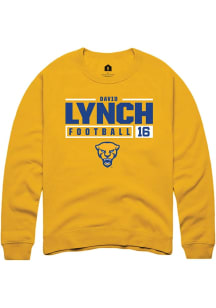 David Lynch Rally Mens Gold Pitt Panthers NIL Stacked Box Crew Sweatshirt