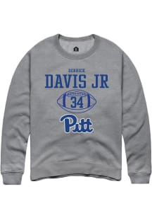 Derrick Davis Jr Rally Mens Graphite Pitt Panthers NIL Sport Icon Crew Sweatshirt