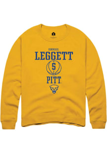 Ishmael Leggett Rally Mens Gold Pitt Panthers NIL Sport Icon Crew Sweatshirt