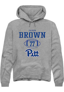 Jackson Brown  Rally Pitt Panthers Mens Graphite NIL Sport Icon Long Sleeve Hoodie