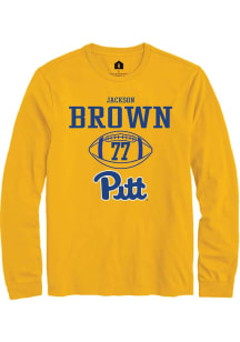 Jackson Brown Rally Mens Gold Pitt Panthers NIL Sport Icon Tee