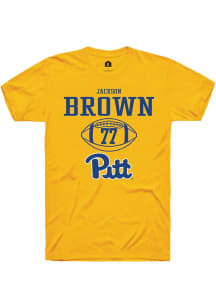 Jackson Brown Gold Pitt Panthers NIL Sport Icon Short Sleeve T Shirt