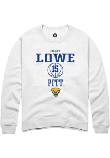 Jaland Lowe Rally Mens White Pitt Panthers NIL Sport Icon Crew Sweatshirt