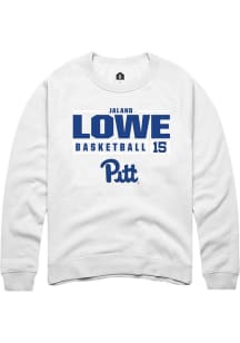 Jaland Lowe Rally Mens White Pitt Panthers NIL Stacked Box Crew Sweatshirt