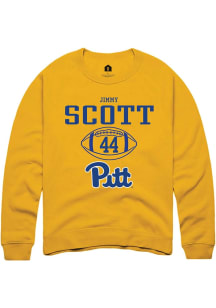 Jimmy Scott Rally Mens Gold Pitt Panthers NIL Sport Icon Crew Sweatshirt