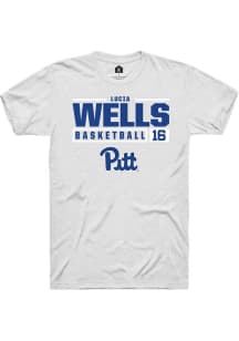 Lucia Wells  Pitt Panthers White Rally NIL Stacked Box Short Sleeve T Shirt
