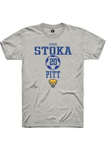 Mateo Stoka Ash Pitt Panthers NIL Sport Icon Short Sleeve T Shirt