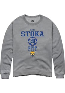 Mateo Stoka Rally Mens Graphite Pitt Panthers NIL Sport Icon Crew Sweatshirt