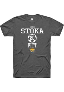 Mateo Stoka Dark Grey Pitt Panthers NIL Sport Icon Short Sleeve T Shirt