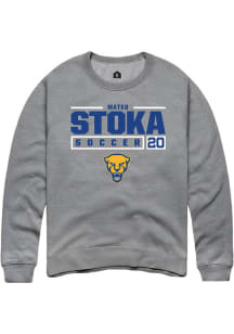 Mateo Stoka Rally Mens Graphite Pitt Panthers NIL Stacked Box Crew Sweatshirt