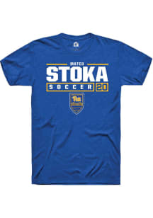 Mateo Stoka Blue Pitt Panthers NIL Stacked Box Short Sleeve T Shirt