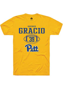 Maverick Gracio Gold Pitt Panthers NIL Sport Icon Short Sleeve T Shirt
