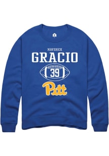 Maverick Gracio Rally Mens Blue Pitt Panthers NIL Sport Icon Crew Sweatshirt