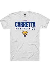 Ryan Carretta White Pitt Panthers NIL Stacked Box Short Sleeve T Shirt
