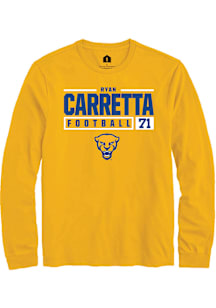 Ryan Carretta Rally Mens Gold Pitt Panthers NIL Stacked Box Tee