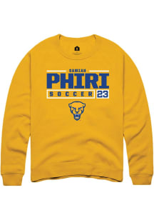 Samiah phiri Rally Mens Gold Pitt Panthers NIL Stacked Box Crew Sweatshirt