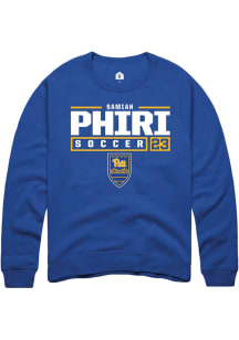 Samiah phiri Rally Mens Blue Pitt Panthers NIL Stacked Box Crew Sweatshirt