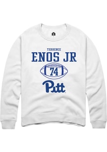 Terrence Enos Jr Rally Mens White Pitt Panthers NIL Sport Icon Crew Sweatshirt