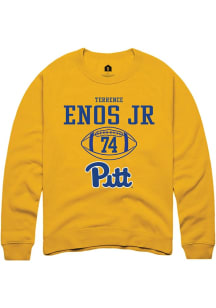 Terrence Enos Jr Rally Mens Gold Pitt Panthers NIL Sport Icon Crew Sweatshirt