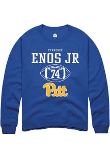 Terrence Enos Jr Rally Mens Blue Pitt Panthers NIL Sport Icon Crew Sweatshirt