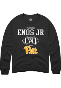 Terrence Enos Jr Rally Mens Black Pitt Panthers NIL Sport Icon Crew Sweatshirt