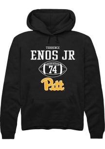 Terrence Enos Jr Rally Mens Black Pitt Panthers NIL Sport Icon Hooded Sweatshirt