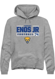 Terrence Enos Jr Rally Mens Graphite Pitt Panthers NIL Stacked Box Hooded Sweatshirt