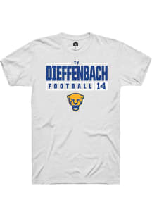 Ty Dieffenbach  Pitt Panthers White Rally NIL Stacked Box Short Sleeve T Shirt