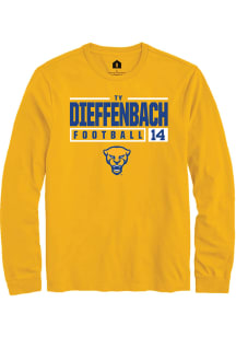 Ty Dieffenbach  Pitt Panthers Gold Rally NIL Stacked Box Long Sleeve T Shirt