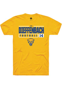 Ty Dieffenbach  Pitt Panthers Gold Rally NIL Stacked Box Short Sleeve T Shirt