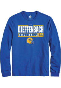Ty Dieffenbach  Pitt Panthers Blue Rally NIL Stacked Box Long Sleeve T Shirt