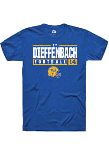 Ty Dieffenbach  Pitt Panthers Blue Rally NIL Stacked Box Short Sleeve T Shirt